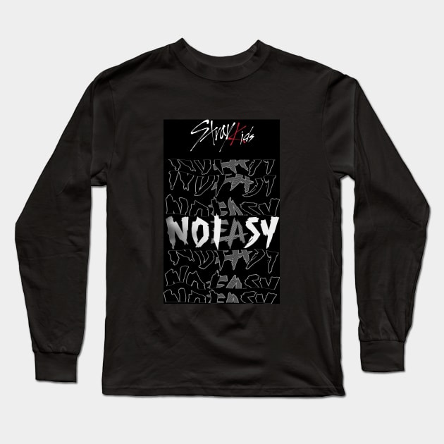Stray Kids NoEasy Special Typography Text design with Logo Long Sleeve T-Shirt by bixxbite